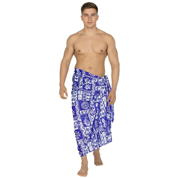 HAPPY BAY Men's Pareo Standard Surfing Sarong Full Beach Wrap One Size Dodger, Sun Summer Vacation Party