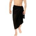 thumbnail image 1 of HAPPY BAY Men's Pareo Standard Swimsuits Sarong Full Beach Wrap One Size Black-AA767 Summer Vacation Aloha, 1 of 3