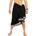 thumbnail image 1 of HAPPY BAY Men's Pareo Standard Swimsuits Sarong Full Swim Beach Wrap One Size Black-V454 Summer Vacation Aloha, 1 of 4