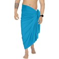 thumbnail image 1 of HAPPY BAY Men's Pareo Standard Swimsuits Sarong Full Swim Beach Wrap One Size Cerulean, Plain Summer Vacation Party, 1 of 3