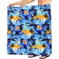 thumbnail image 1 of HAPPY BAY Men's Pareo Swim Trunk Holiday Sarong Long Beach Wrap One Size Blue-V920 Summer Vacation Aloha, 1 of 5