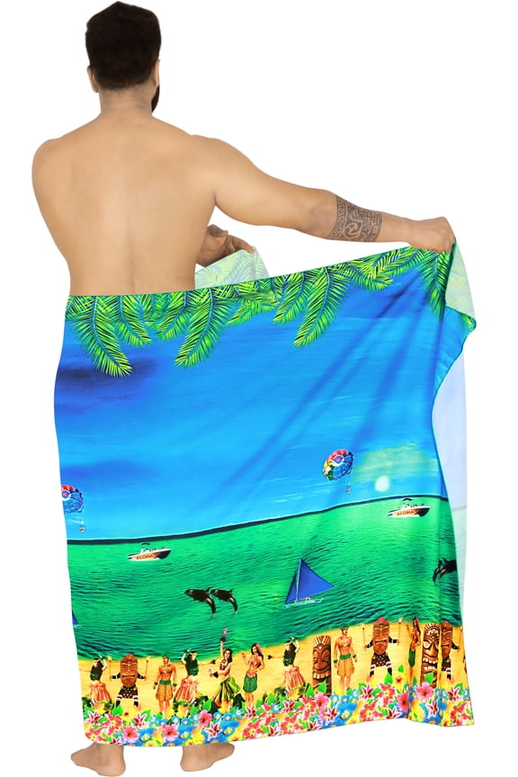 Men's Pareo Swim Trunk Holiday Sarong Long Beach Wrap One Size Ocean, Beach Summer Vacation Party