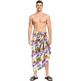 thumbnail image 1 of HAPPY BAY Men's Pareo Swim Trunk Holiday Sarong Long Beach Wrap One Size Purple, Hawaiian Summer Vacation Party, 1 of 6