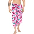 thumbnail image 1 of HAPPY BAY Men's Pareo Swim Trunk Surfing Sarong Long Beach Wrap One Size Pink-I549 Summer Vacation Party, 1 of 5