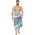 thumbnail image 1 of HAPPY BAY Men's Pareo Swim Trunk Surfing Sarong Long Beach Wrap One Size White, Hibiscus Summer Vacation Party, 1 of 4
