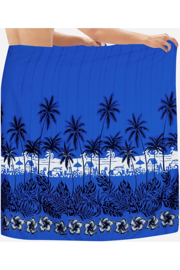 Men's Pareo Swim Trunk Vacation Sarong Beach Wrap One Size Lapis, Beach Summer Vacation Party