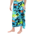 thumbnail image 1 of HAPPY BAY Men's Pareo Swim Trunk Vacation Sarong Beach Wrap One Size Teal, Floral Summer Vacation Aloha, 1 of 3