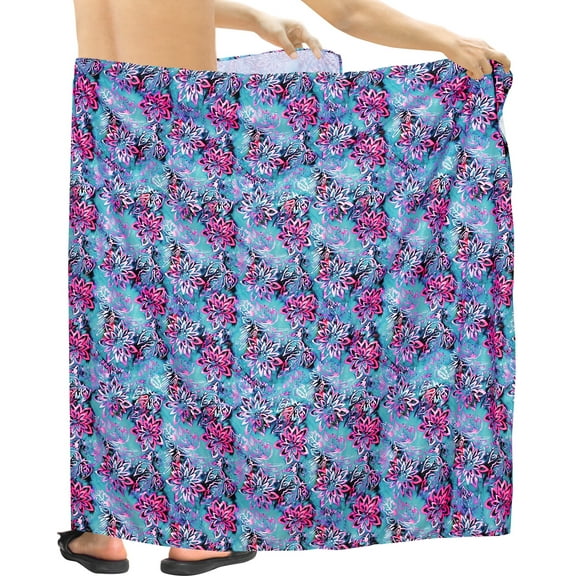 HAPPY BAY Men's Regular Swimwear Sarong Long Pareo Beach Wrap One Size Blue-O996 Summer Vacation Party