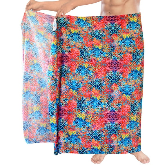 HAPPY BAY Men's Regular Swimwear Sarong Long Pareo Beach Wrap One Size Multicolor-O993 Summer Vacation Aloha