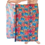 HAPPY BAY Men's Regular Swimwear Sarong Long Pareo Beach Wrap One Size Multicolor-O993