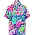 thumbnail image 1 of HAPPY BAY Men's Relaxed Beach Button Down Casual Hawaiian Shirts XS Geometric, Blue Summer Vacation Holiday, 1 of 4