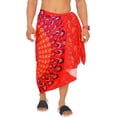 thumbnail image 1 of HAPPY BAY Men's Standard Casual Sarong Long Pareo Beach Wrap One Size Ruby, Mandala Summer Vacation Party, 1 of 4