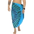 thumbnail image 1 of HAPPY BAY Men's Standard Casual Sarong Long Pareo Beach Wrap One Size Teal Blue-M399 Summer Vacation Aloha, 1 of 4
