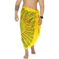 thumbnail image 1 of HAPPY BAY Men's Standard Casual Sarong Long Pareo Beach Wrap One Size Yellow-M400 Summer Vacation Party, 1 of 3