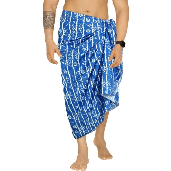 HAPPY BAY Men's Standard Surfing Sarong Full Beach Wrap One Size Dodger, Leaves Summer Vacation Party
