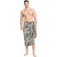 thumbnail image 1 of HAPPY BAY Men's Standard Swimsuits Sarong Pareo Beach Wrap One Size Ebony, Hawaiian Collage Summer Vacation Aloha, 1 of 6