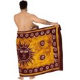 thumbnail image 1 of HAPPY BAY Men's Standard Vacation Dashiki Sarong Full Pareo Beach Wrap One Size Brown_N903 Summer Vacation Aloha, 1 of 5