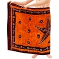 thumbnail image 1 of HAPPY BAY Men's Standard Vacation Dashiki Sarong Full Pareo Beach Wrap One Size Starfish, Brown Summer Vacation Aloha, 1 of 3
