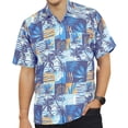 thumbnail image 1 of HAPPY BAY Men's Summer Tops Holiday Stylish Button Down Hawaii Aloha Party Shirt Short Sleeve Men Vacation Beach Shirt XL Blue, Floral, 1 of 5