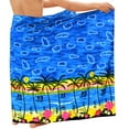 thumbnail image 1 of HAPPY BAY Men's Swim Trunk Bathing Suit Sarong Pareo Beach Wrap One Size Beach, Blue Summer Vacation Aloha, 1 of 4