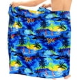 thumbnail image 1 of HAPPY BAY Men's Swim Trunk Bathing Suit Sarong Pareo Beach Wrap One Size Blue-F329 Summer Vacation Aloha, 1 of 4