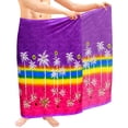 thumbnail image 1 of HAPPY BAY Men's Swim Trunk Bathing Suit Sarong Pareo Beach Wrap One Size Orchid, Palm Tree Summer Vacation Party, 1 of 3