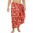 thumbnail image 1 of HAPPY BAY Men's Swim Trunk Bathing Suit Sarong Pareo Beach Wrap One Size Palm Tree, Red Summer Vacation Aloha, 1 of 5
