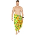 thumbnail image 1 of HAPPY BAY Men's Swim Trunk Bathing Suit Sarong Pareo Beach Wrap One Size Tangerine, Floral Hibiscus Palm Tree Summer Vacation Party, 1 of 5