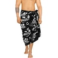 thumbnail image 1 of HAPPY BAY Men's Swim Trunk Swimsuits Sarong Pareo Beach Wrap One Size Black-B710 Summer Vacation Party, 1 of 3