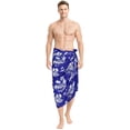thumbnail image 1 of HAPPY BAY Men's Swim Trunk Swimsuits Sarong Pareo Beach Wrap One Size Palm,Blue-B711 Summer Vacation Aloha, 1 of 6