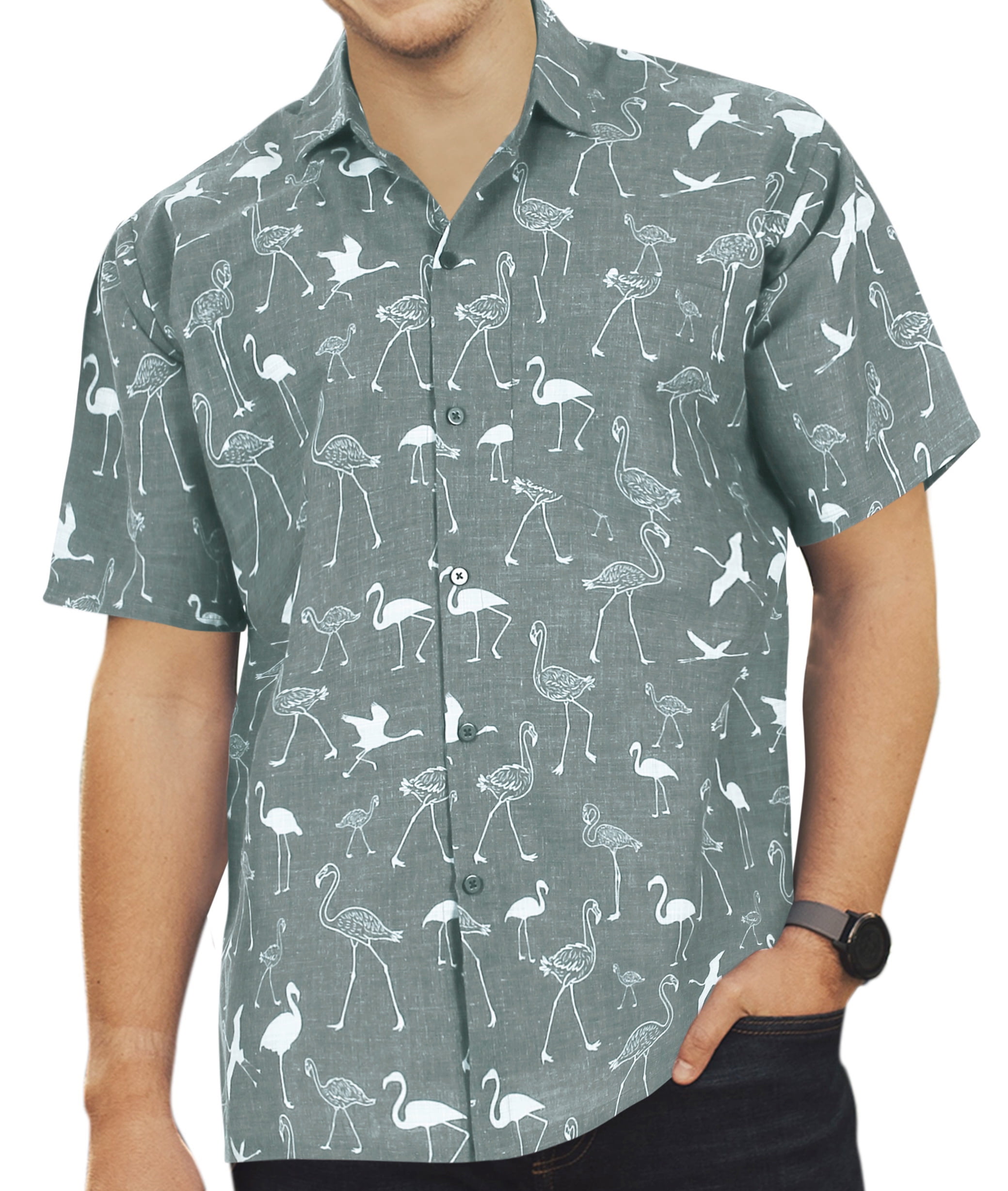 Happy Bay Hawaiian Shirt For Men - Tropical Print Button-Down Beach Shirt For Luau, Pool & Summer Parties