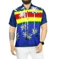 thumbnail image 1 of HAPPY BAY Men's Very Loud Beach Tropical Palm View Party Shirts Short Sleeves Button Down Hawaiian Shirt for Men XS Dark Indigo, Reflection, 1 of 5