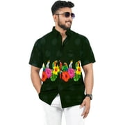 HAPPY BAY Mens Hawaiian Shirts Short Sleeve Button Down Shirt Men's Aloha Shirts Casual Holiday Summer Party Caribbean Shirts for Men Funny S Tropical, Black