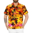 thumbnail image 1 of HAPPY BAY Mens Hawaiian Shirts Short Sleeve Button Down Shirt Men's Tropical Shirts Casual Vacation Summer Party Caribbean Shirts for Men Funny XL Metallic Beach, Orange, 1 of 5