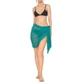 thumbnail image 1 of HAPPY BAY Short Sarong Coverups for Women Summer Beach Sarong 2024 Swimsuit Wrap Skirt Chiffon Bikini Cover Ups One Size Plain, Teal Green, 1 of 4
