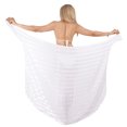 thumbnail image 1 of HAPPY BAY Summer Sarong Swimsuit Coverups for Women Chiffon Long Beach Wraps Sheer Skirts Swim Cover Up One Size Satin Stripes, White, 1 of 4