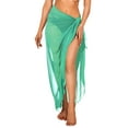 thumbnail image 1 of HAPPY BAY Summer Swim Cover up Sarong Coverups for Women Chiffon Long Bathing Suit Beach Wraps Sheer Bathing Suit Bottom Beachwear One Size Solid, Sea Green, 1 of 4