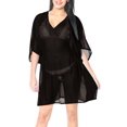 thumbnail image 1 of HAPPY BAY Women's Bathing Suit Cover-up Short Wrap Dress M-L Black-AC503, 1 of 5