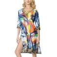 thumbnail image 1 of HAPPY BAY Women's Bathing Suit Cover ups Oversized Tunics 6-8 Dustyblue-AC159, 1 of 5