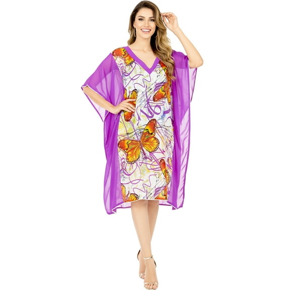 HAPPY BAY Women's Bathing Suit Swimwear Cover Ups Tunic Dress 2X-3X Purple_AC624