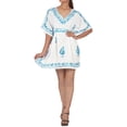 thumbnail image 1 of HAPPY BAY Women's Bathing Suit Swimwear Cover-up Short Swing Dress 1X-2X Blue, Solid, 1 of 3