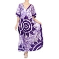 thumbnail image 1 of HAPPY BAY Women's Batik Caftan Long Loungewear Dashiki House Dress V Neck Kaftan Sleepwear for Women Nightgown Plus size 2X-3X, Haeather_AA222, 1 of 3