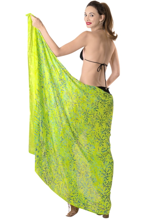 Women's Beach Bathing suit Wrap Bikini Swimwear Swim Cover up Summer Wraps Swimsuit Beachwear Sarong Coverups Skirts for Women One Size Floral, Green