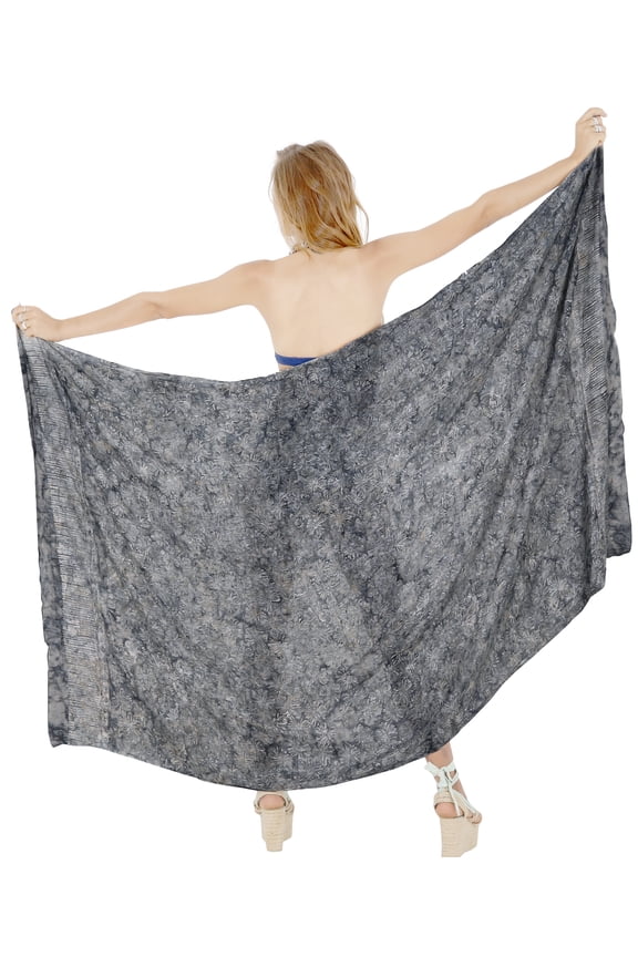 Women's Beach Bathing suit Wrap Bikini Swimwear Swim Cover up Summer Wraps Swimsuit Beachwear Sarong Coverups Skirts for Women One Size Grey, Leaves