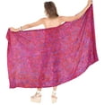 thumbnail image 1 of HAPPY BAY Women's Beach Bathing suit Wrap Bikini Swimwear Swim Cover up Summer Wraps Swimsuit Beachwear Sarong Coverups Skirts for Women One Size Magenta, Tropical, 1 of 6