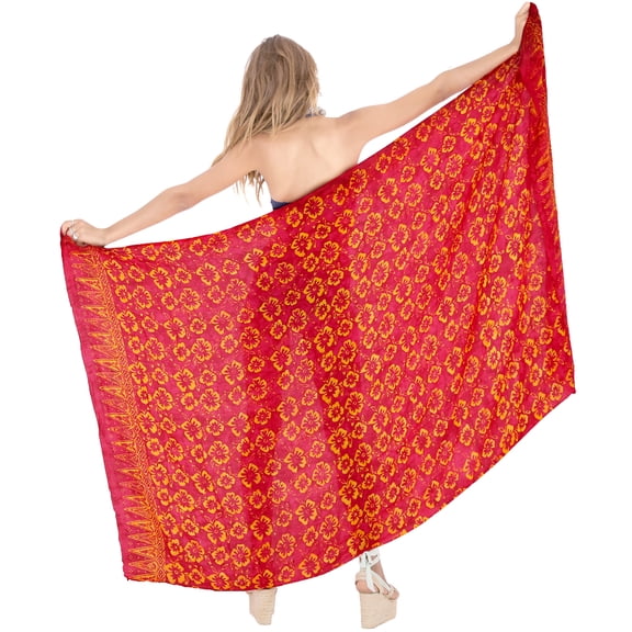 HAPPY BAY Women's Beach Bathing suit Wrap Bikini Swimwear Swim Cover up Summer Wraps Swimsuit Beachwear Sarong Coverups Skirts for Women One Size Taffy, Floral