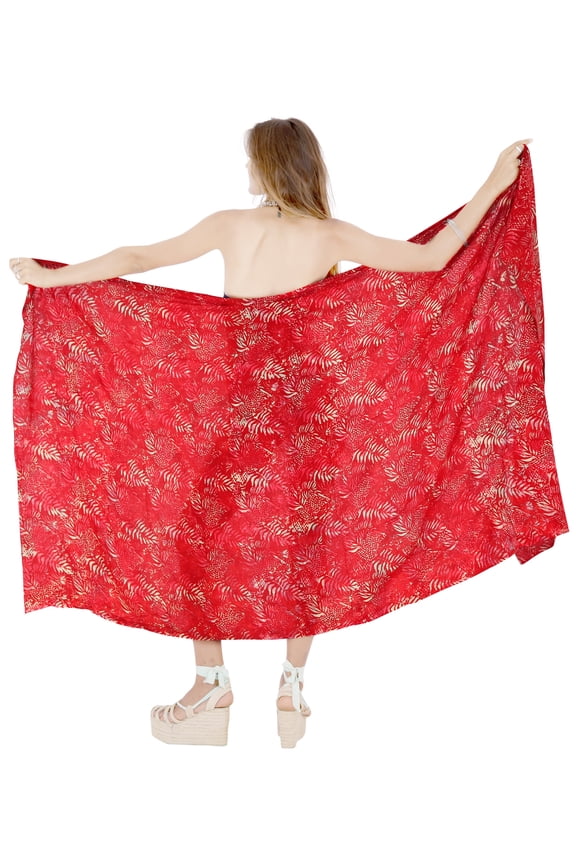 Women's Beach Bathing suit Wrap Bikini Swimwear Swim Cover up Summer Wraps Swimsuit Beachwear Sarong Coverups Skirts for Women One Size Tropical, Pink