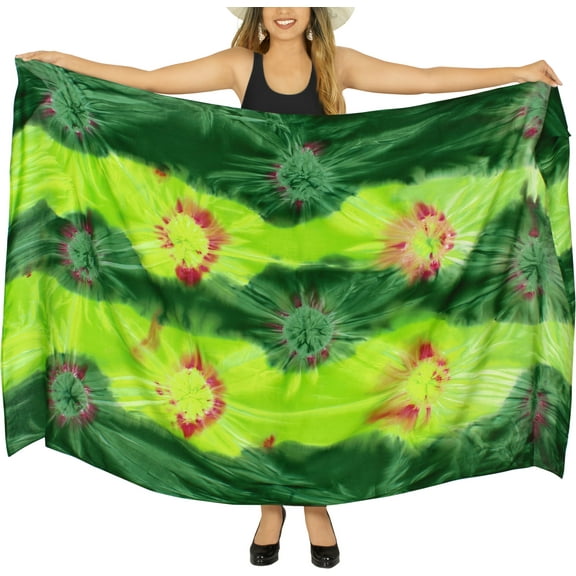 HAPPY BAY Women's Beach Bikini Swimwear Swim Cover up Wrap Bathing suit Summer Wraps Swimsuit Beachwear Sarong Coverups Skirts for Women One Size Shamrock Green, Tie Dye