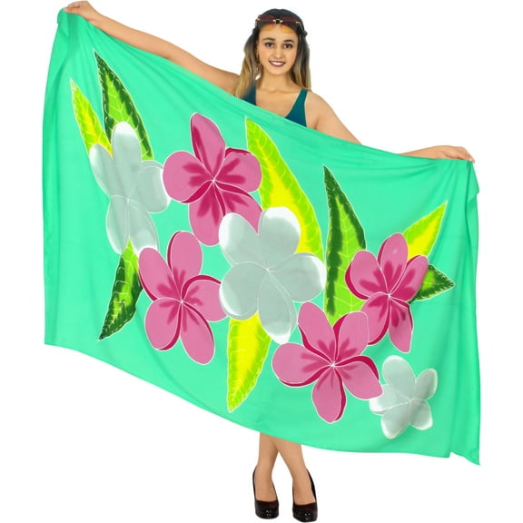 HAPPY BAY Women's Beach Bikini Swimwear Swim Cover up Wrap Skirt Bathing suit Summer Wraps Beachwear Sarong Coverups Swimsuits for Women One Size Green, Floral