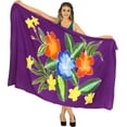 thumbnail image 1 of HAPPY BAY Women's Beach Bikini Swimwear Swim Cover up Wrap Skirt Bathing suit Summer Wraps Beachwear Sarong Coverups Swimsuits for Women One Size Purple, Flower, 1 of 5